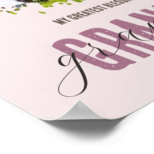 Grandma Moederdag Photo Grandchildren Waterverf Poster (Hoek)