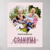 Grandma Moederdag Photo Grandchildren Waterverf Poster (Voorkant)
