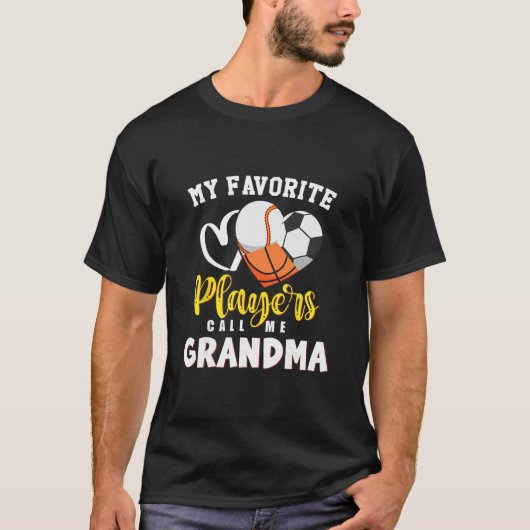 Grandma My Favorite Sell Soccer Sketll Players Cal T-shirt (Voorkant)