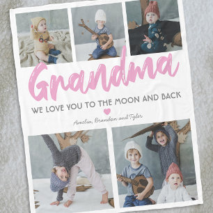Grandma Nana 5 Foto Collage Fleece Deken