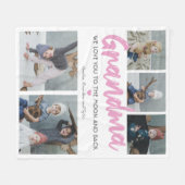 Grandma Nana 5 Foto Collage Fleece Deken (Voorkant (Horizontaal))