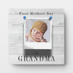 Grandma Nana First Grandchild Photo Template Wood Fotoplaat