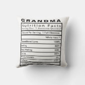Grandma Nutrition Facts Statistics Cushion Kussen (Achterkant)