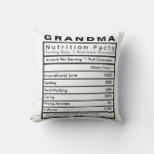 Grandma Nutrition Facts Statistics Cushion Kussen (Voorkant)