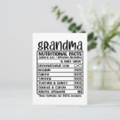 Grandma Nutritional Facts Briefkaart (Staand voorkant)
