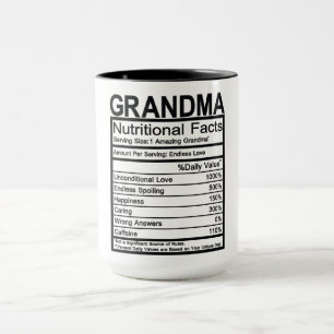 Grandma Nutritional Facts Mok