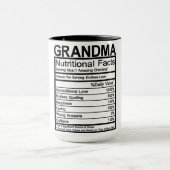 Grandma Nutritional Facts Mok (Midden)