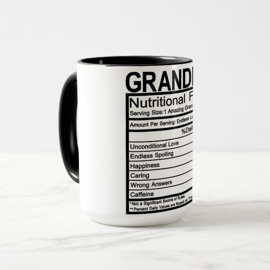 Grandma Nutritional Facts Mok (Voorkant links)