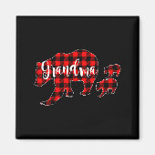 Grandma Of 2 Girls Boys Xmas Matching Red Plaid Gr Magneet (Voorkant)