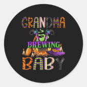 Grandma Of Brewing Baby Halloween One Soky Grandma Ronde Sticker (Voorkant)