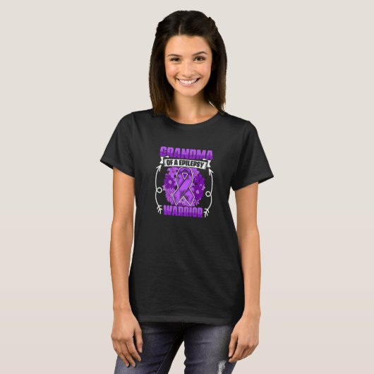 Grandma Of Epilepsy Warrior Survivor Epilepsy Awar T-shirt (Voorkant volledig)