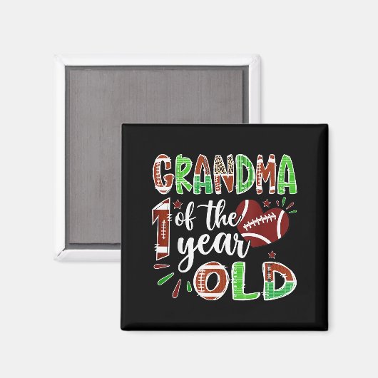 Grandma Of The 1 Year Old Football 1st Birthday Bo Magneet (Voorkant / Achterkant)