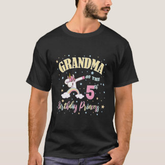 Grandma Of The 5Th Princess Unicorn 5 T-shirt