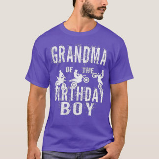 Grandma Of The Birthday Boy Dirt Bike Bday Party T-shirt