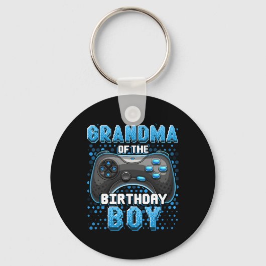 Grandma Of The Birthday Boy Matching Video Game Bi Sleutelhanger (Voorkant)