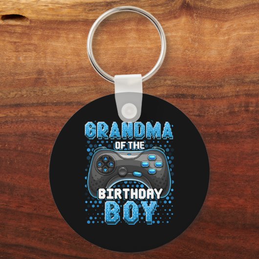 Grandma Of The Birthday Boy Matching Video Game Bi Sleutelhanger (Voorkant)