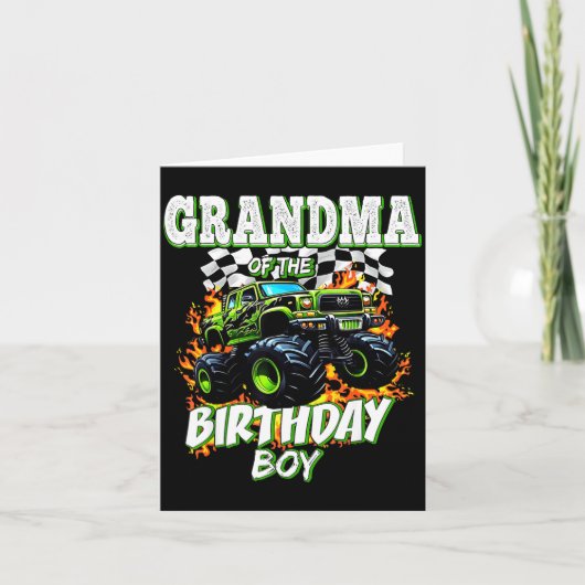 Grandma Of The Birthday Boy Monster Truck Birthday Kaart (Voorkant)