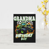 Grandma Of The Birthday Boy Monster Truck Birthday Kaart (Gele Bloem)