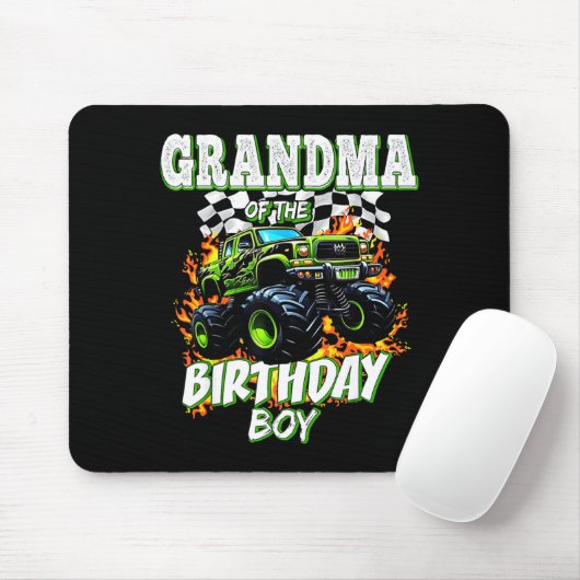 Grandma Of The Birthday Boy Monster Truck Birthday Muismat (Met muis)