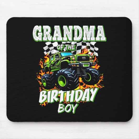 Grandma Of The Birthday Boy Monster Truck Birthday Muismat (Voorkant)