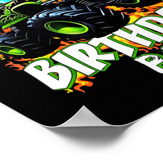 Grandma Of The Birthday Boy Monster Truck Birthday Poster (Hoek)
