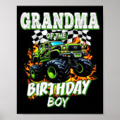 Grandma Of The Birthday Boy Monster Truck Birthday Poster (Voorkant)