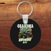 Grandma Of The Birthday Boy Monster Truck Birthday Sleutelhanger (Voorkant)