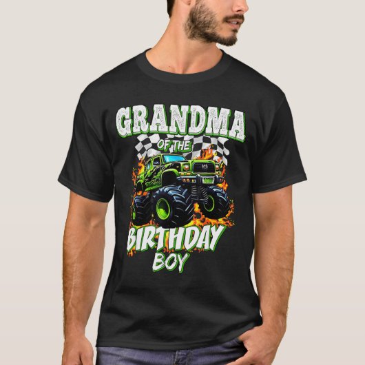 Grandma Of The Birthday Boy Monster Truck Birthday T-shirt (Voorkant)