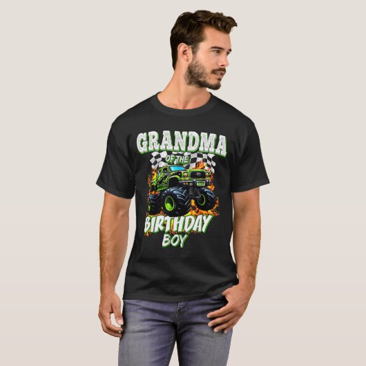 Grandma Of The Birthday Boy Monster Truck Birthday T-shirt (Voorkant volledig)