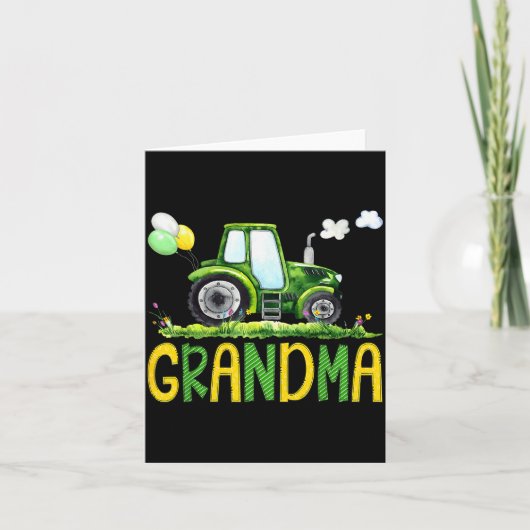 Grandma Of The Birthday Boy Tractor Farm Truck Mat Kaart (Voorkant)