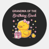 Grandma Of The Birthday Duck Christmas Anime Party Ronde Sticker (Voorkant)