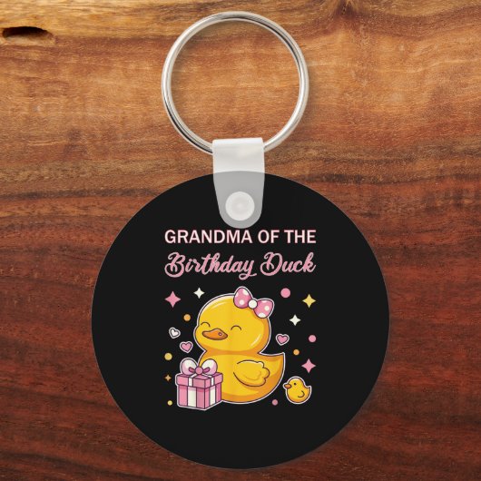 Grandma Of The Birthday Duck Christmas Anime Party Sleutelhanger (Voorkant)
