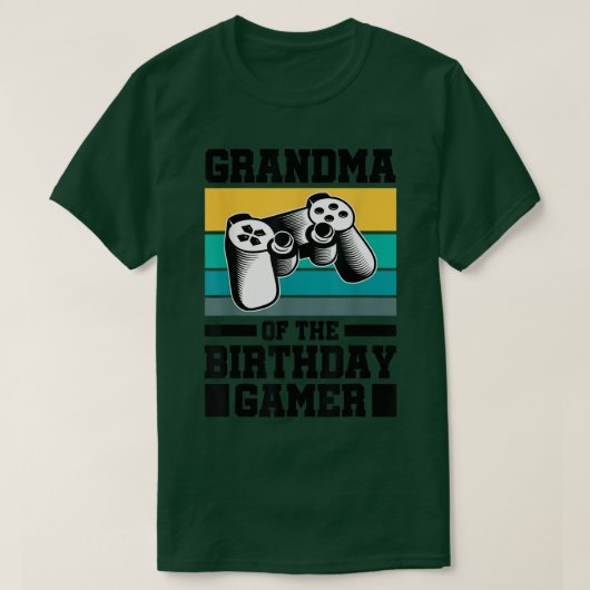 Grandma Of The Birthday Gamer Video Games Conole G T-shirt (Design voorkant)