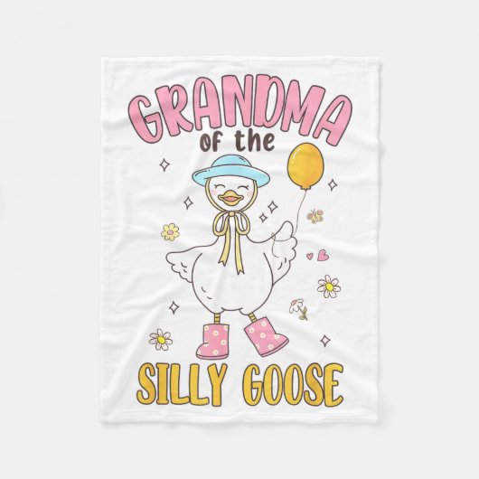 Grandma Of The Silly Goose First Birthday Family M Fleece Deken (Voorkant)