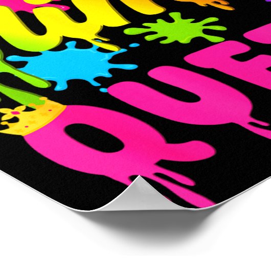 Grandma Of The Slime Queen Birthday Girl Family Pa Poster (Hoek)