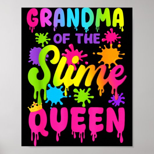 Grandma Of The Slime Queen Birthday Girl Family Pa Poster (Voorkant)
