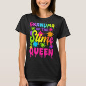 Grandma Of The Slime Queen Birthday Girl Family Pa T-shirt (Voorkant)