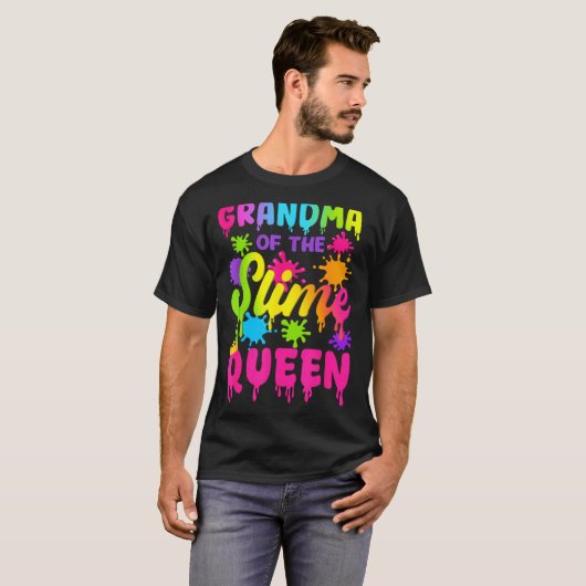 Grandma Of The Slime Queen Birthday Girl Family Pa T-shirt (Voorkant volledig)