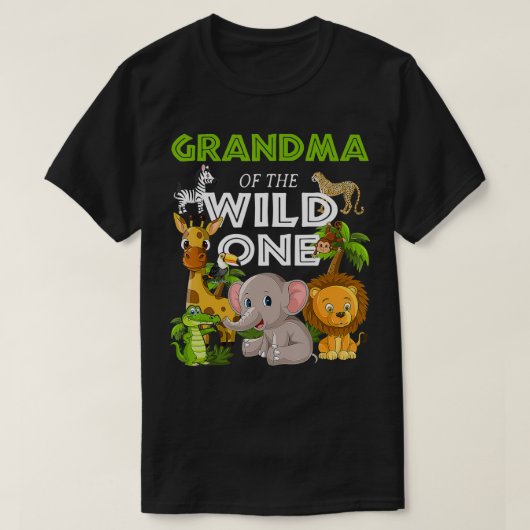 Grandma of the Wild One Zoo Birthday Safari Jungle T-shirt (Design voorkant)