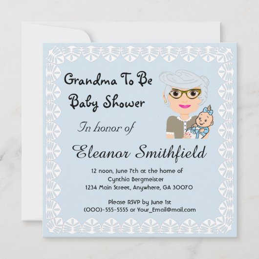 GrandMa om Baby shower uit te nodigen Kaart (Voorkant)