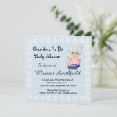GrandMa om Baby shower uit te nodigen Kaart (Staand voorkant)