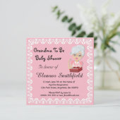 GrandMa om Baby shower uit te nodigen Kaart (Staand voorkant)