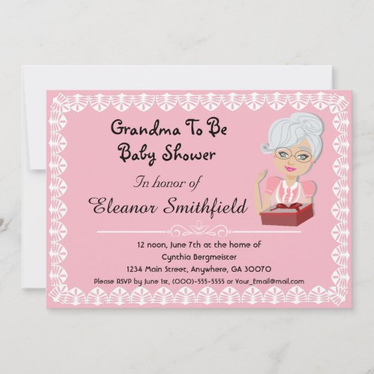 GrandMa om Baby shower uit te nodigen Kaart (Voorkant)