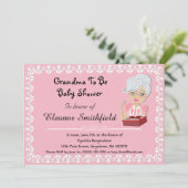 GrandMa om Baby shower uit te nodigen Kaart (Staand voorkant)