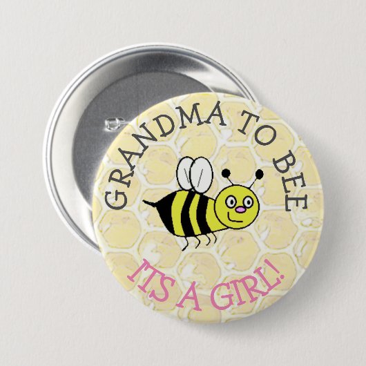 GRANDMA om de Button van de Bumblebee Baby shower (Voorkant /achterkant)