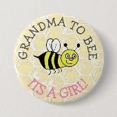 GRANDMA om de Button van de Bumblebee Baby shower (Voorkant)