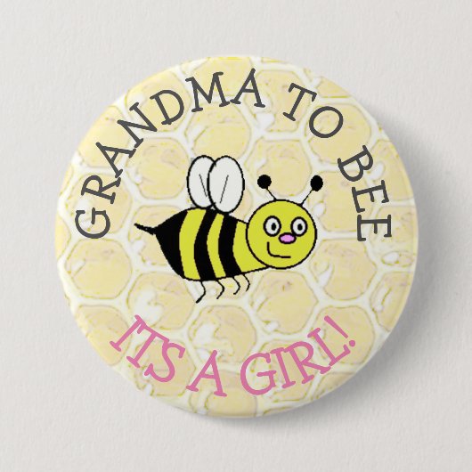 GRANDMA om de Button van de Bumblebee Baby shower  (Voorkant)