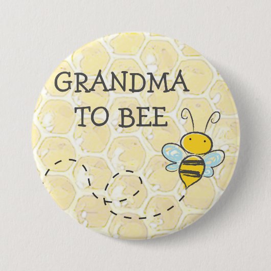 GRANDMA om de Button van de Bumblebee Baby shower  (Voorkant)