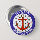 GRANDMA om te zijn, knop Nautisch Baby shower Ronde Button 7,6 Cm (Voorkant /achterkant)