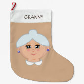 Grandma on Beige Grote Kerstsok (Voorkant)